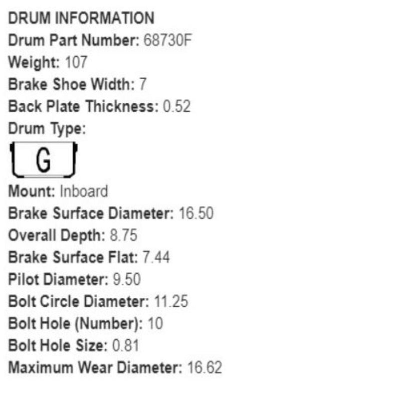 Brake Drum (68730F) 52327-10