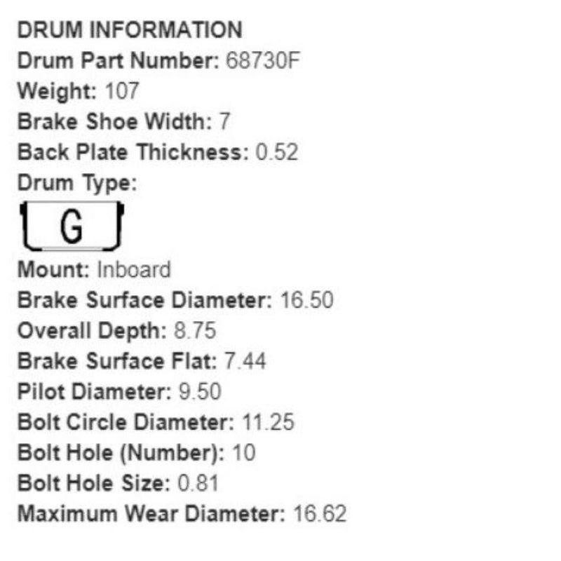 Brake Drum (68958F) 3136A