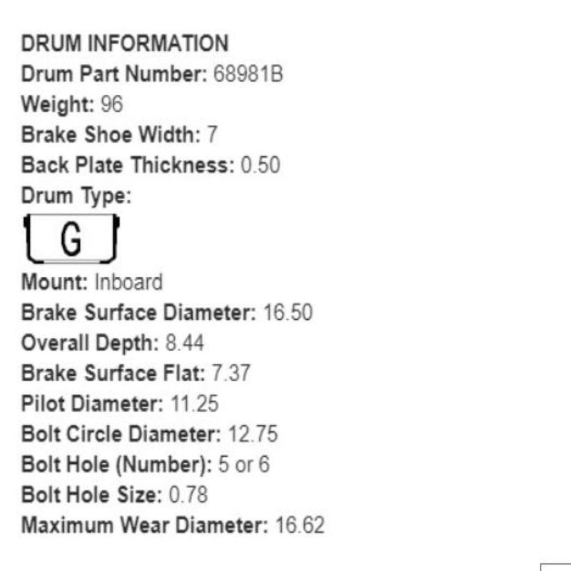 Brake Drum (68981B)