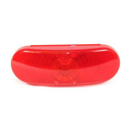 6" Oval Red Light No Grommet, No Pigtail