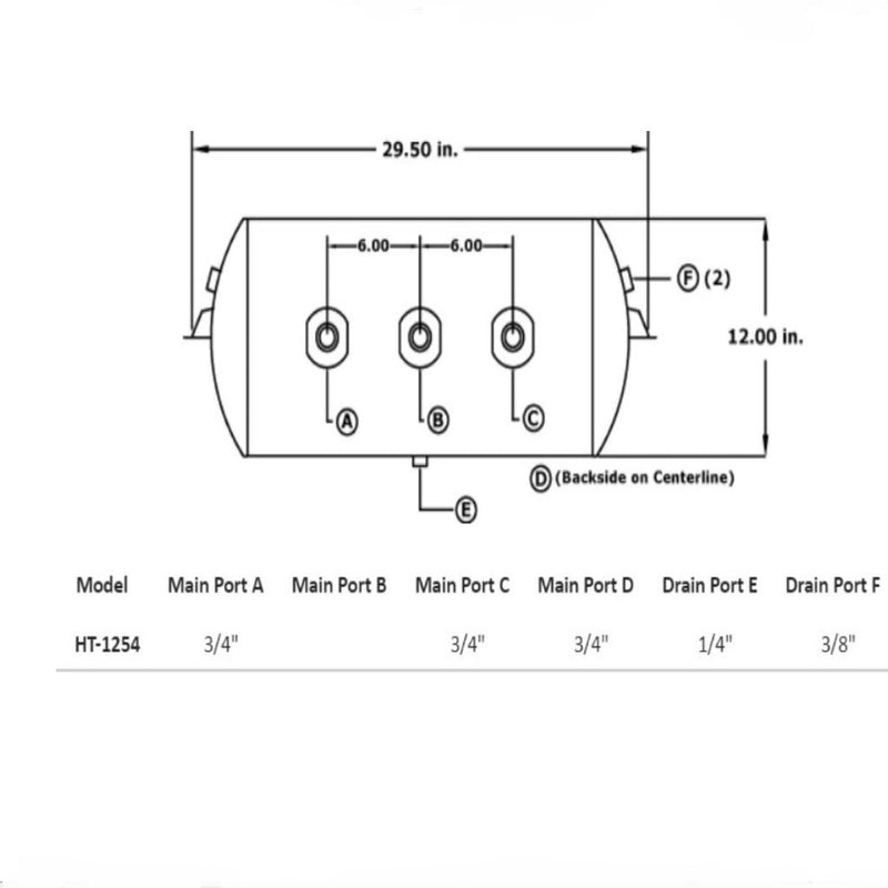 AIR TANK 12" DIA HT-1254