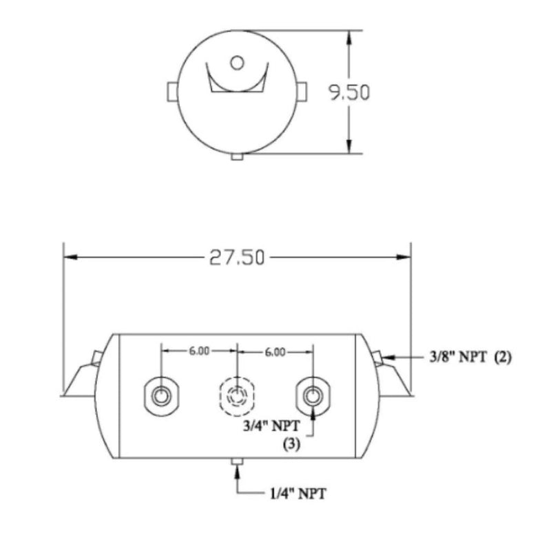 Air Tank 9.5" DIA HT-95162